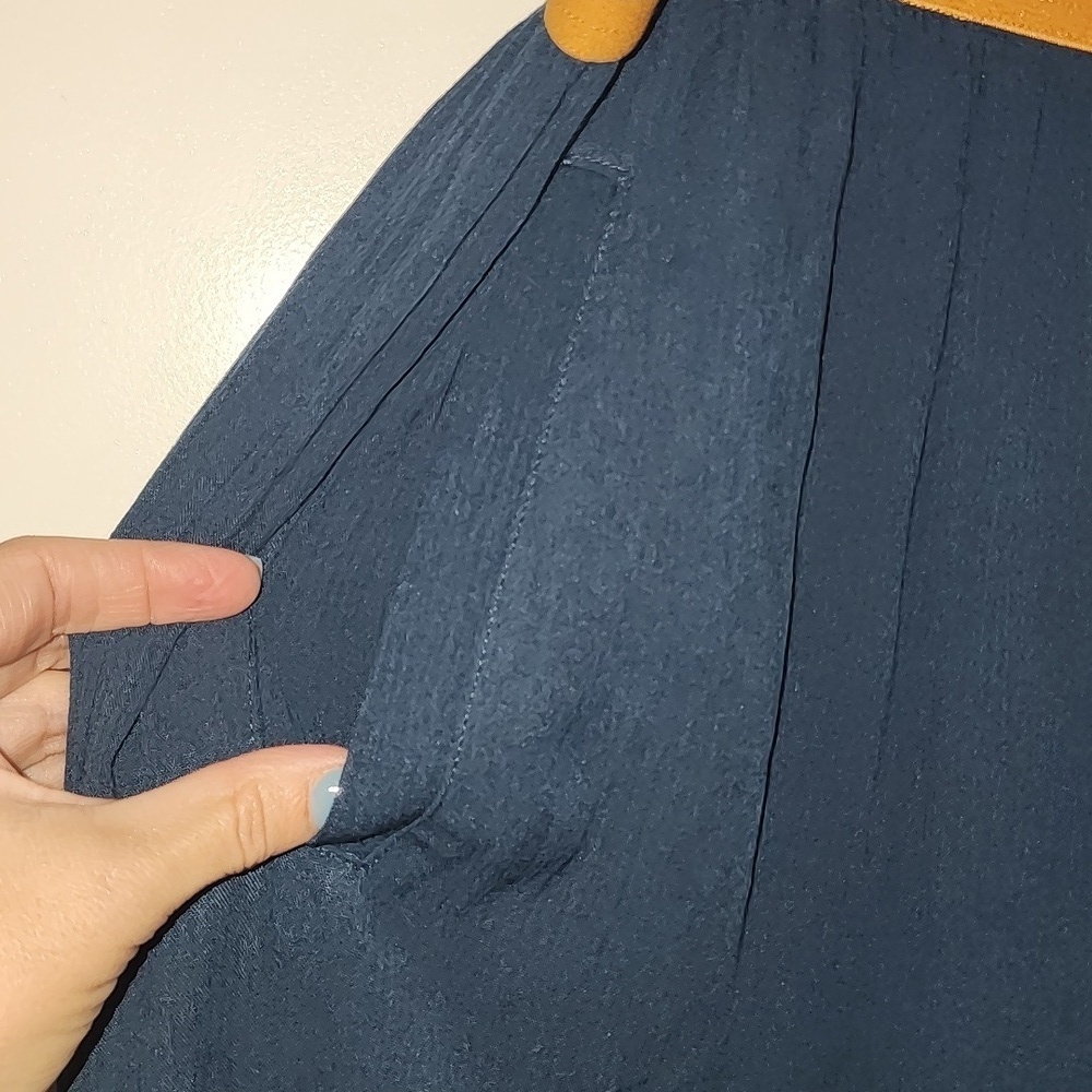 NWT Matilda Jane Navy Flowy Pants Gold Elastic Waistband Size Large​​​​​ - Picture 4 of 7